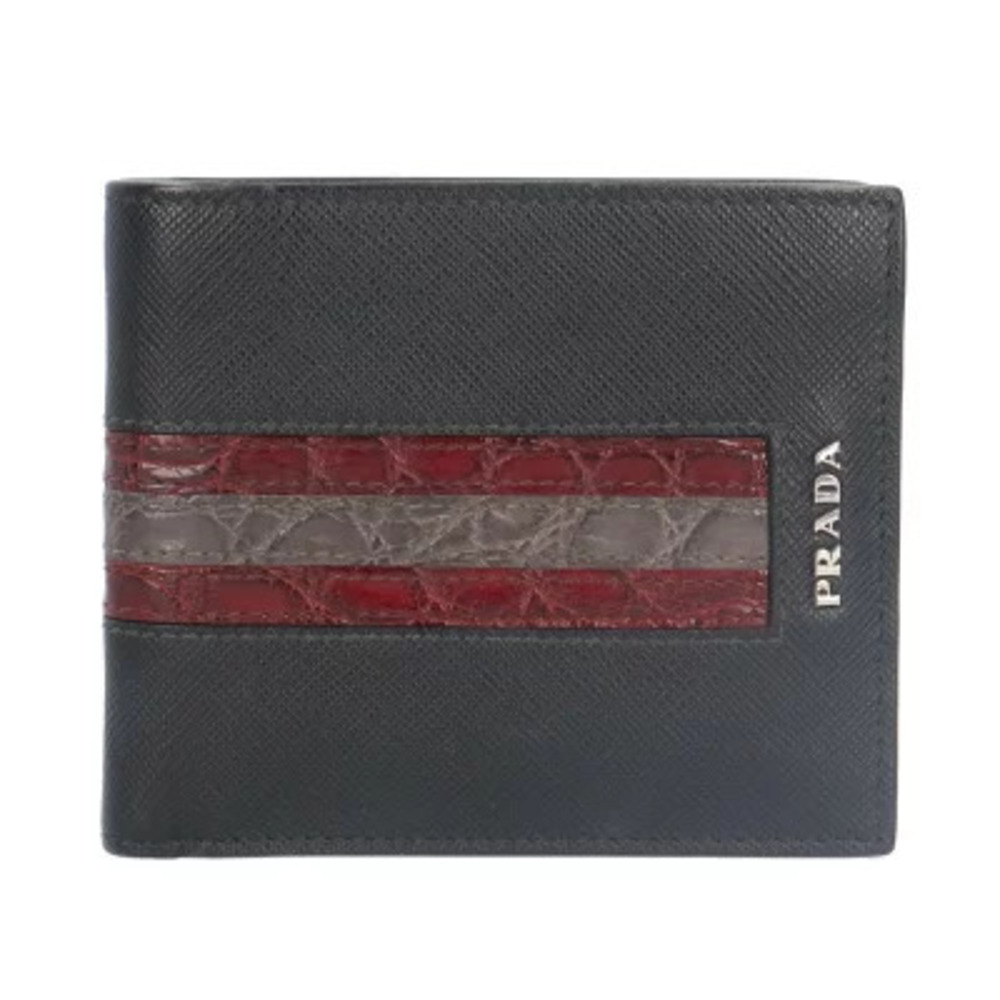 Prada Saffiano Bi fold Wallet Leather